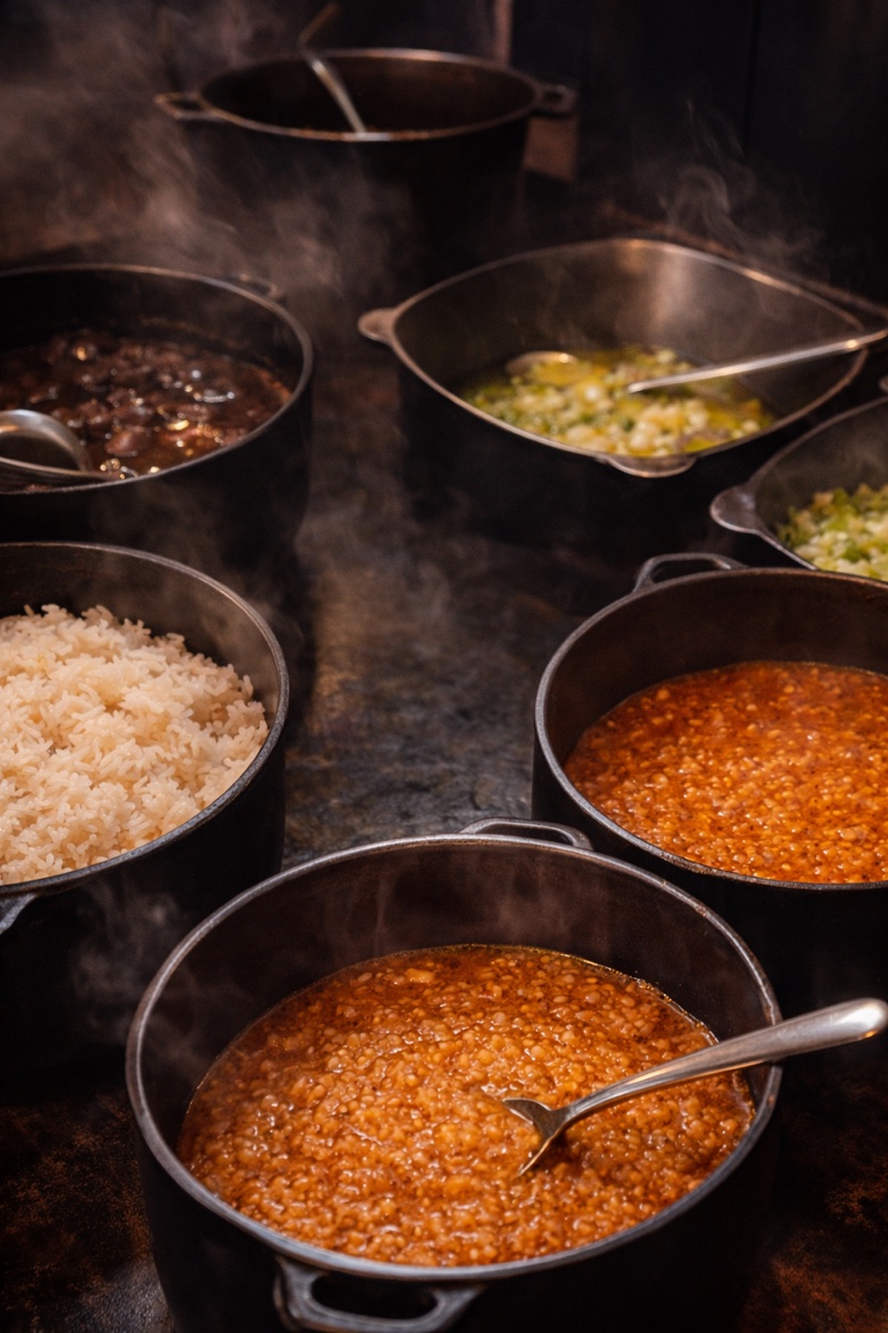 Panelas no fogão a lenha